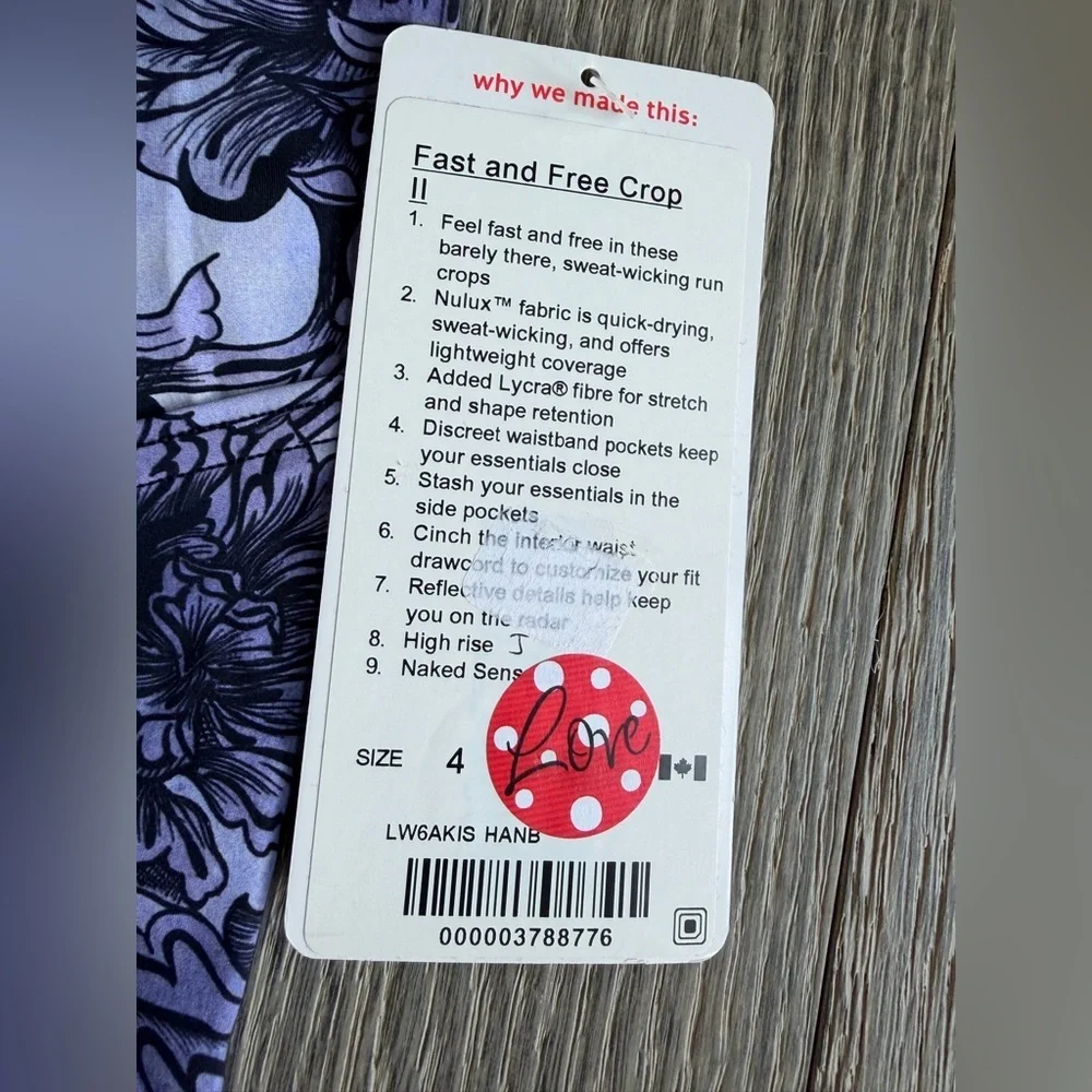 Lululemon Fast & Free Crop II *Nulux 19